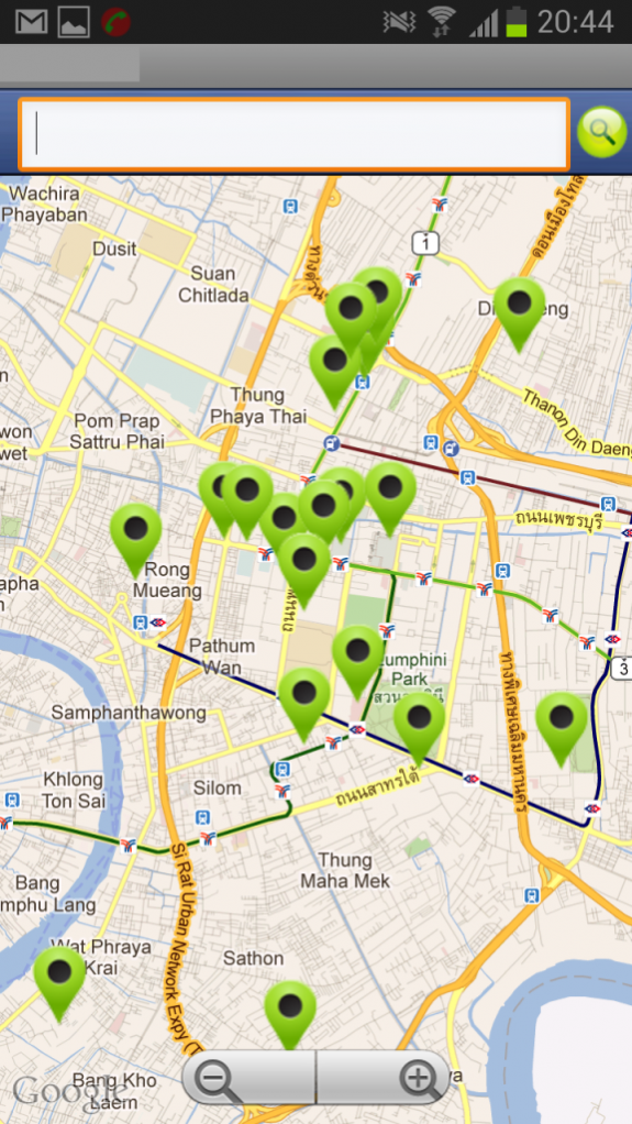 Android App แผนที่แสดงตำแหน่งสถานที่ต่างๆ มี database จัดเก็บข้อมูล